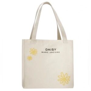 Marc Jacobs Daisy Canvas Tote Shopper Beach Flowers Beige